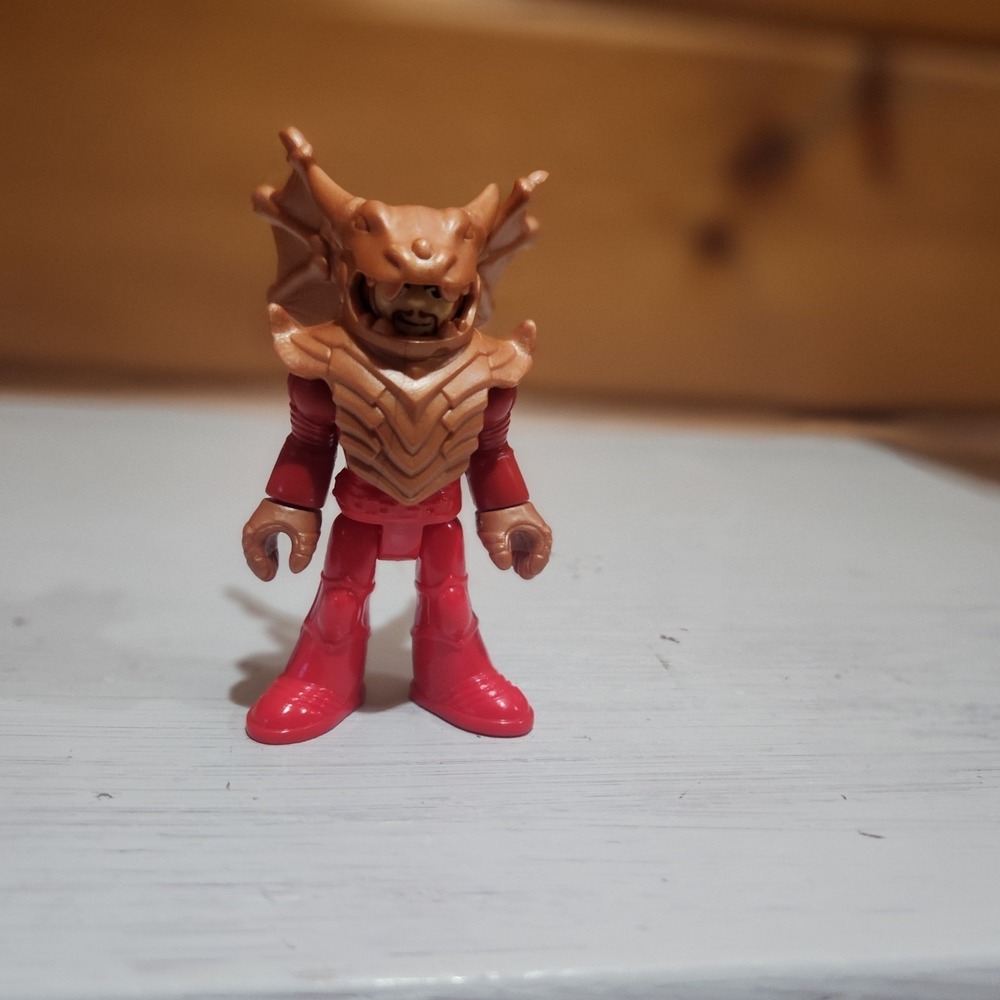 Fisher-Price Imaginext Figure w/ Red Dragon Knight Gold Helmet Sun Emblem Loose